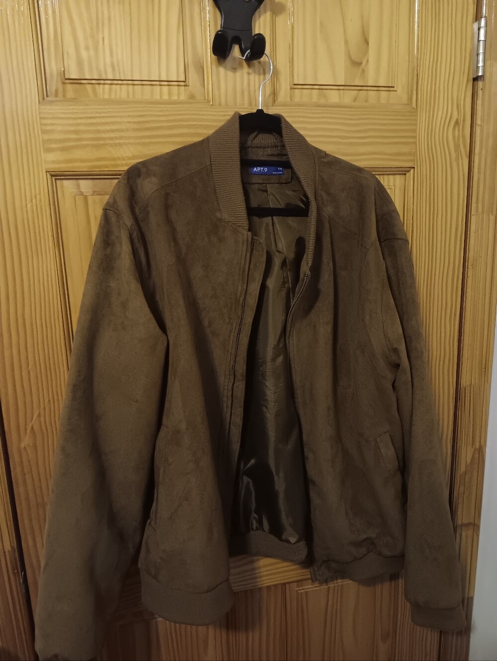 Apt. 9 Men's Olive Suede-Style Bomber Jacket